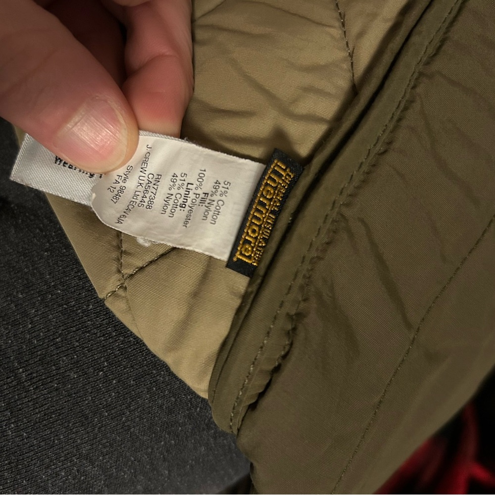 J Crew Olive Quilted Jacket - Picture 6 of 6